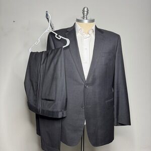 Baroni Couture Super 150s Wool Charcoal Gray Suit 46R 38W